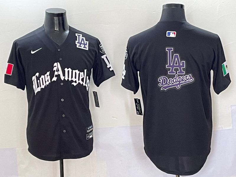 Men Los Angeles Dodgers Blank Black Five generations Joint Name 2025 Nike MLB Jersey style 27->los angeles dodgers->MLB Jersey